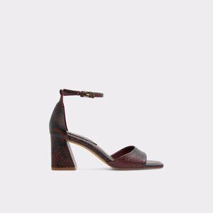 Aldo Safdie Ankle Strap Snakeskin Heeled Block Sandal